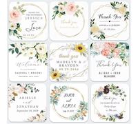 100 pegatinas cuadradas personalizadas for boda, etiquetas de texto personalizadas, regalos de agradecimiento for novia, recuerdos de fiesta, decoración de boda