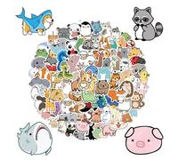 100 Pegatinas de Animales de Dibujos Animados - Decorativas y Lindas para Niños, Graffiti - Adecuadas para Cuadernos de Bricolaje, Manualidades y Diarios
