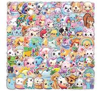 100 pegatinas de animales lindos de dibujos animados, gatitos, cabras, perros, ardillas, Kawaii, niñas, paquetes de pegatinas para niños, niñas y adolescentes