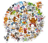 100 pegatinas de animales musicales, juego de pegatinas para niños, dibujos animados, divertidas decoraciones de animales, aptas para maletas y monopatines, manualidades