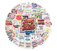 100 Pegatinas de Año Nuevo, Pegatinas, Stickers Estéticos, Pegatinas para 2026, Pegatinas Decorativas, Adecuadas para Diarios DIY, Scrapbooks, Álbunes Fotográficos y Cuadernos Hechos a Mano