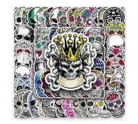 100 pegatinas de calaveras, resistentes al agua, para manualidades, para fundas de teléfono móvil, Halloween, botellas de agua, cuaderno, maleta, bicicleta, snowboard, día mexicano de los muertos