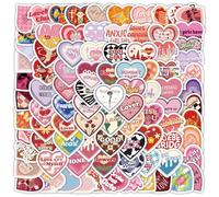 100 pegatinas de corazón de tamaño pequeño, juego de pegatinas con forma de corazón de colores de vinilo impermeable