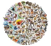 100 pegatinas de dinosaurios, pegatinas de dinosaurios retro, juego de pegatinas de dinosaurio, equipaje, monopatín, portátil, taza de ordenador