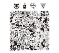 100 Pegatinas de Estilo Gótico - Decorativas Oscuras para Bricolaje, Vinilo Impermeable, Juego en Blanco y Negro - Adecuadas para Bolsos y Ordenadores