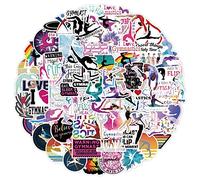 100 pegatinas de gimnasia para ordenador portátil, coche, álbum de recortes, teléfono, monopatín, bicicleta, estuche de viaje, lindas pegatinas de gimnasia para niñas, impermeables, niñas, adultos