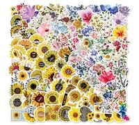 100 pegatinas de girasol lindas, estéticas, modernas pegatinas para adolescentes, niñas, perfectas para portátiles, teléfonos, monopatines, parachoques, teléfono, viajes