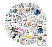 100 pegatinas de laboratorio de biología, pegatinas científicas de dibujos animados de vinilo, bioquímica, adecuadas para ordenador portátil, coche, equipaje, monopatín, motocicleta