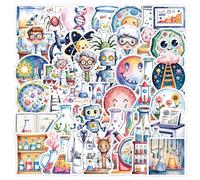 100 Pegatinas de Laboratorio,Pegatinas Científicas,SANYUANHE Experimentos para Niños,Garabatos Educativos para pegatinas para botella de agua, maleta, bicicleta, coche, tableta, niños y adultos