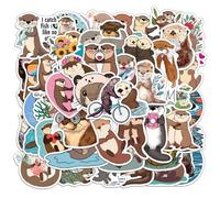 100 pegatinas de nutria del río Eurasiano, impermeables, juego de pegatinas de nutria de río europeas, pegatinas estéticas para niños y adultos para portátiles, guitarras, coches, monopatín