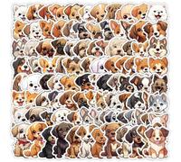 100 pegatinas de perro lindo, divertidas pegatinas de animales pintadas a mano para guitarra, monopatín, tazas, equipaje, vinilo impermeable