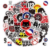 100 Pegatinas de Rock Banda, Cool Metal Punk MúSica Pegatinas, Moda Hip-Hop Graffiti Pegatinas, Pegatinas de Vinilo de Bomba, para Laptop Skateboard Guitarra Monopatín, Adolescentes Adultos