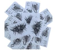 100 pegatinas de tatuaje gótico oscuro, escorpión caníbal, espalda, noche, espina, cuello, brazo, impermeable, arte falso for hombres(100pc AB)