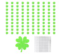 100 Pegatinas de Trébol de Cuatro Hojas y Adhesivas, Accesorios de Decoración de Bricolaje, Fieltro de Dibujos Animados, Decorativas, Adecuadas para