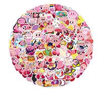 100 pegatinas de vinilo con diseño de estrella Kirby de dibujos animados para laptop, botellas de agua, maleta, monopatín, nevera, coche, viaje, guitarra, pegatina para adolescentes, niños y adultos