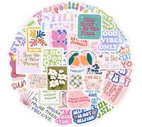 100 Pegatinas Estéticas, Vinilo Impermeable, Pegatinas Rosas para Portátil, Botella de Agua, Equipaje, Teléfono, Manualidades DIY