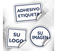 100 pegatinas, etiquetas personalizadas - Empresariales, para actividades comerciales, oficina, tienda - Carga logo, imagen, foto (papel adhesivo, rectángulo 6,5 x 4,5 cm)