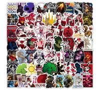 100 pegatinas Hazbin para hotel, anime Helluva Boss, pegatinas de vinilo impermeables para monopatín, guitarra, portátil, equipaje, adolescentes y adultos