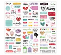 100+ Pegatinas para Álbum de Recuerdos Familiares - Vinilo con y Formas de //Estrella, Frases /Papá, y Anillos de Boda para Baby Showers, Álbumes de Boda, Diarios, Planificadores (Multicolor)