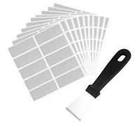 100 pegatinas para rascar con espátula, 10 unidades de 6,5 x 2,5 cm, etiquetas plateadas, etiquetas para rascar y rascar, para bodas, Navidad, cumpleaños