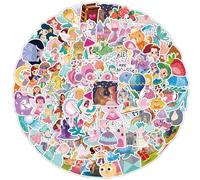 100 pegatinas princesa de hadas para botellas de agua, monopatín, equipaje, ordenador, álbum de recortes, paquete para niños y adolescentes