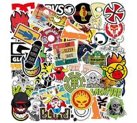 100 Pegatinas Stickers de Vinilo para Skateboard Maletas de Viaje Bicicleta Monopatín Casco Moto Decorativas Impermeables