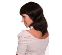 100% Pelo Peluca hasta los Hombros Liso Flequillo sin Teñir (Color 0) 81050QHH-0