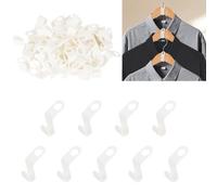100 Perchas de Ropa en Cascada,Ganchos para Perchas,Organizador Armario, diseño Multifuncional para Aumentar el Espacio Disponible (Blanco)