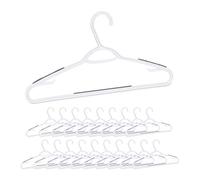 100 Perchas Ropa Antideslizantes, Barra Pantalones o Faldas, Colgador Corbatas, Plástico-Goma, Blanco