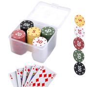 100-piece Box Of Chips - Poker Chip Set | Numbered Game Supplies With Case