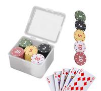 100-piece Box Of Chips - Poker Chip Set | Numbered Game Supplies With Case