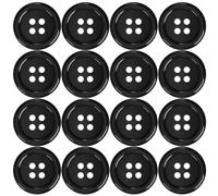 100 Pieces 15mm Black White Buttons, 4 Holes Resin Button, Decoration Sewing Haberdashery Shirt Fashion, Round Buttons for Crafts for Clothes, DIY Sewing, Decoration