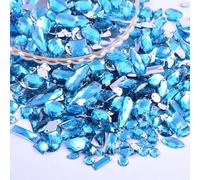 100 piedras brillantes para coser, piedras acrílicas para coser a mano, diferentes formas, 4-30 mm, piedras de estrás planas, para manualidades, decoración de ropa, accesorios de arte de uñas, color