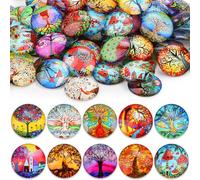 100 piedras multicolor para niños, grandes, 25 mm, cristal y mosaico, suerte y preciosas