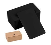 100 Pieza Tarjetas de Papel Kraft, Tarjetas Kraft en Blanco, Tarjeta de Mensaje de Visita, Tarjetas de Palabras Etiquetas Notas Para Bricolaje Graffiti Y Mensajes, 89 X 52 mm (Negro)