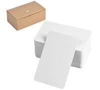 100 Pieza Tarjetas de Papel Kraft, Tarjetas Kraft en Blanco, Tarjeta de Mensaje de Visita, Tarjetas de Palabras Etiquetas Notas Para Bricolaje Graffiti Y Mensajes, 89 X 52 mm (Blanco)