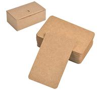 100 Pieza Tarjetas de Papel Kraft, Tarjetas Kraft en Blanco, Tarjeta de Mensaje de Visita, Tarjetas de Palabras Etiquetas Notas Para Bricolaje Graffiti Y Mensajes, 89 X 52 mm (Marrón)