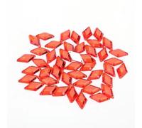 100 piezas 10 * 18 mm Glitter Crysta Coser en rombo Acrílico Rhinestone Flatback Cuentas de costura coloridas para DIY Vestido de novia 18 colores-Rojo