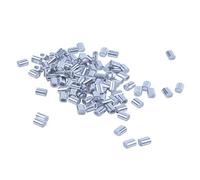100 piezas 1mm cuerda de alambre de acero aluminio virolas de plata