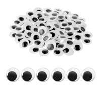 100 Piezas 20 mm Ojos Redondo Móviles Ojos Plástico Autoadhesivo Negro Blanco, Ojos Móviles Para Manualidades Bricolaje, álbumes Recortes Accesorios Para Muñecas Artesanales