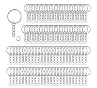 100 Piezas 25 mm Anillas Llaveros Metalicas Anilla Argollas Arandelas Llavero para Cadena Llaveros Hacer Llaveros para Bisuteria Artesanías Manualidades DIY | Plateado