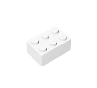 100 Piezas 2x3 Bricks 3002, compatibles con Lego, Colores： Blanco