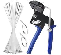 100 Piezas 300 mm Bridas de Acero Inoxidable, Alicates for Bridas de Cables, Brida Metalica, Herramienta de Amarre, Pistolas para Bridas de Cables, Cables de Acero Inoxidable Herramienta