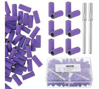 100 Piezas 3mm Unidades de Manguitos de Lijado para Uñas con 2 Puntas para Fresa de Uñas Banda de Lijado para Lima de Uñas de Grano 180 Casquillos de Lijado Manicura y Pedicura Accesorios