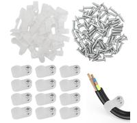 100 Piezas Abrazadera Clip R, Clips de Cable de Nailon Tipo R 3/8 de Pulgada, Abrazadera de Cable de 10,4 mm con Tornillos, Clips para Cables Blanco