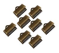 100 Piezas Abrazaderas de Extremo Texturizadas de Metal 1,3 CM | Acabado Limpio y Prevención del Desgaste, para Cordones, Tiras de Tela y Artesanía
