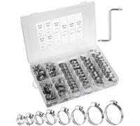 100 Piezas Abrazaderas de Manguera de Resorte, Línea de Combustible Manguera Clips, Abrazaderas de Manguera Ajustables de 8-44mm, juego de abrazaderas de tubo de acero inoxidable