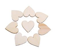 100 Piezas Adorno en Forma de Corazón de Madera en Adornos de Madera del Corazón para Las Placas de Bodas Arte Artesanía Tarjeta de Toma o Decoración (40mm)