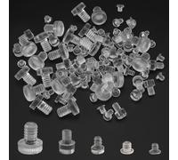 100 Piezas Agarre de Goma Transparente, 5 Tamaños Almohadillas de Goma Transparente, Parachoques de Mesa de Vidrio con Vástago, Espaciadores de Mesa de Patio, para Muebles de Mesas, Gabinetes