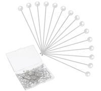 100 Piezas Alfileres De Costura De Perlas Para Flores Largos Para Boda Y Acolchado Con Caja De Plástico